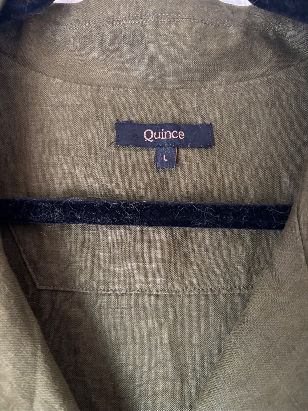Quince Olive Green Button-Front Midi Dress - Picture 2 of 4